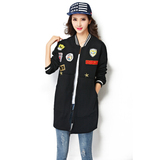 加厚棒球服女2015韩版新款大码加绒中长款卫衣秋冬外套潮