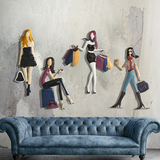 韩国风创意壁挂壁饰服装店墙面软装饰品创意时尚女孩铁皮画装饰画