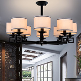 新中式铁艺吸顶灯吊灯两用灯客厅餐厅卧室大厅宴会厅工程灯饰灯具