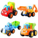 热卖汇乐工程车车队326儿童惯性回力玩具挖土机搅拌车宝宝小汽车