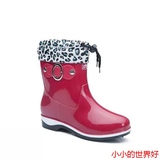 正品上海回力雨鞋 女士防水鞋中筒雨靴胶鞋套鞋 冬季加绒保暖女靴