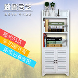 书柜实木带门收纳储物书架 现代简约白色实木多功能简易家用韩式