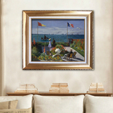 画日出印象莫奈美式油画欧式客厅林格印象世界装饰画风景壁画名