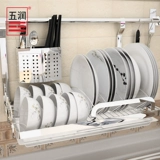 五润厨房置物架壁挂碗架沥水架碗碟碗筷收纳架304不锈钢挂件用品