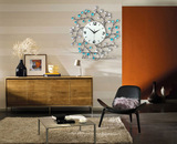 幸福橄榄 时尚创意钟表个性现代挂时钟 铁艺镶钻艺术钟 客厅钟表