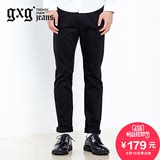 【断码】gxg.jeans男装冬季个性男士黑色简约休闲牛仔裤#54805010