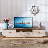 地中海电视柜美式乡村电视柜实木电视机柜矮柜小户型电视柜