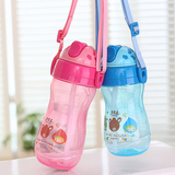 婴儿学饮杯幼儿喝水杯子带手柄便携 儿童吸管防漏宝宝塑料水瓶