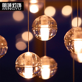 现代水晶玻璃球吊灯简约单头吊灯餐厅LED艺术创意吊灯流星雨吊灯