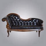 新古典真皮贵妃椅 特价欧式皮艺太妃椅 简约后现代美式实木美人榻