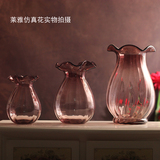 小白菜水晶玻璃花瓶　桌摆透明水培仿真花瓶花架花盆装饰摆设批发