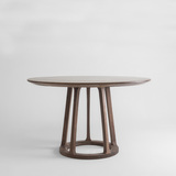 实木折叠餐桌小户型欧式全实木4人圆形桌子家用美式餐桌椅组合
