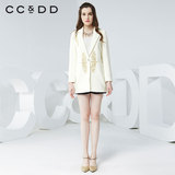 CCDD2016春装新款专柜正品女时尚韩版直筒西装领一粒扣风衣外套