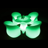 促销LED发光椅子吧台组合家具居家个性发光彩色沙发l凳子茶几桌子