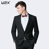 W2X修身英伦小西装男装外套 夏秋季薄款针织男士休闲韩版西服男版