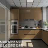 宁波杭州整体厨房橱柜定制现代简约面包烤漆板模压柜门晶钢门订做