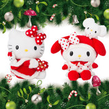 日本正品 Melody美乐蒂 kitty凯蒂猫 圣诞节 公仔毛绒玩具布娃娃