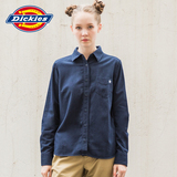 Dickies女式秋季新品棉斜纹数字印花长袖衬衫 163W20EC01