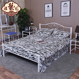 欧式金属铁艺床铁床双人床单人床简易钢木床铁架床宿舍床1.5米