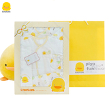 黄色小鸭新生儿用品春夏季宝宝纯棉纱布内衣装婴儿礼盒套装送礼袋