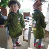 男童秋冬款风衣中小儿童大衣韩版卡通外套1-2-3-4岁宝宝中长款潮