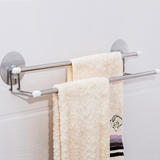 双杆毛巾架 强力吸盘不锈钢毛巾架 卫生间浴室浴巾架 免打孔安装