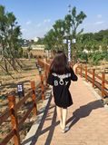 韩国代购BOY LONDON老鹰字母圆领短袖宽松T恤2016夏季男女情侣装