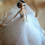 纯手工超大裙摆华丽可儿娃娃婚纱芭比娃娃新娘关节体公主结婚礼物
