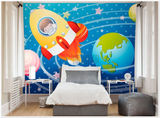 英国原装进口ohpopsi壁纸墙纸 高档纯纸 儿童定制壁画 太空火箭