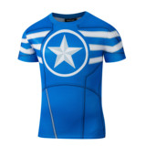 蝙蝠侠超人美国队长 英雄T恤健身服弹力紧身衣训练运动男速干短袖