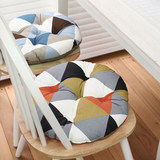 简约现代地中海图案纯棉布艺加厚椅垫方餐椅坐垫办公室圆垫可定做