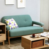 北欧宜家小型实木可拆洗布艺沙发日式简易单人双人三人卧室沙发椅
