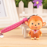 小猴子汽车钥匙扣男女可爱卡通创意编织钥匙链包挂件礼品猴年礼物