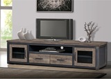 美式电视柜 实木电视柜组合新款电视柜简约 小户型铁艺电视柜复古