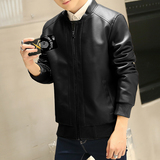 2016男士春季新款外套韩版青少年修身机车服皮夹克薄款pu皮衣男装
