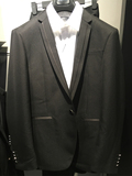 利郎套装西服2016年春季新款商务休闲婚礼套装西服6CXF043SA黑色