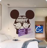 个性定制墙贴贴纸贴画摇滚嘻哈死飞潮流米老鼠客厅卧室背景墙Q144