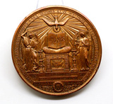 钱币法国 大铜章 1880年 6.9厘米 147克 老铜章了钱币收藏