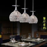 简欧餐厅灯简约现代3头4头水晶吊灯创意时尚个性LED吧台灯具包邮