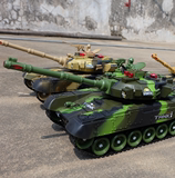 车越野男孩玩具宝贝超大遥控坦克可充电遥控车对战发射金属模型汽
