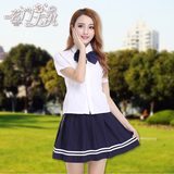 韩版校服蕾丝娃娃领长袖衬衫女装学院风蝴蝶结学生白色衬衣班服