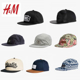 男女帽子 HM H＆M 专柜正品代购贴花袖子牛仔布可调节鸭舌帽
