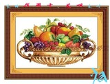 纯手工十字绣成品水果盘水果篮餐厅小幅装饰挂画绣好的现货出售