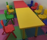 加厚幼儿园桌椅塑料桌椅儿童桌子塑料桌儿童学习课桌椅六人长方桌