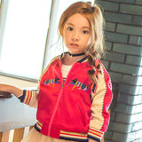 韩国进口童装代购LIPOP 2016秋装新款女童宝宝棒球服短外套夹克