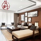 新中式禅意沙发现代客厅实木雕花沙发组合定制酒店茶楼样板房家具
