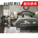 美式乡村实木双人床简约现代小户型1.5/1.8米婚床欧式布艺软包床
