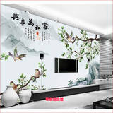 中式无缝3d大型壁画客厅卧室沙发电视背景墙纸百合家和万事兴壁纸