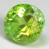 1.65克拉俄罗斯钻石般闪耀火彩绿色榍石椭圆戒面裸石宝石超值批发