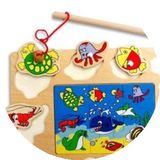 特价大号木制磁性钓鱼趣味游戏 宝宝益智力拼图版幼儿园木质玩具